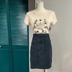 J Crew The Pencil Skirt dark denim 4